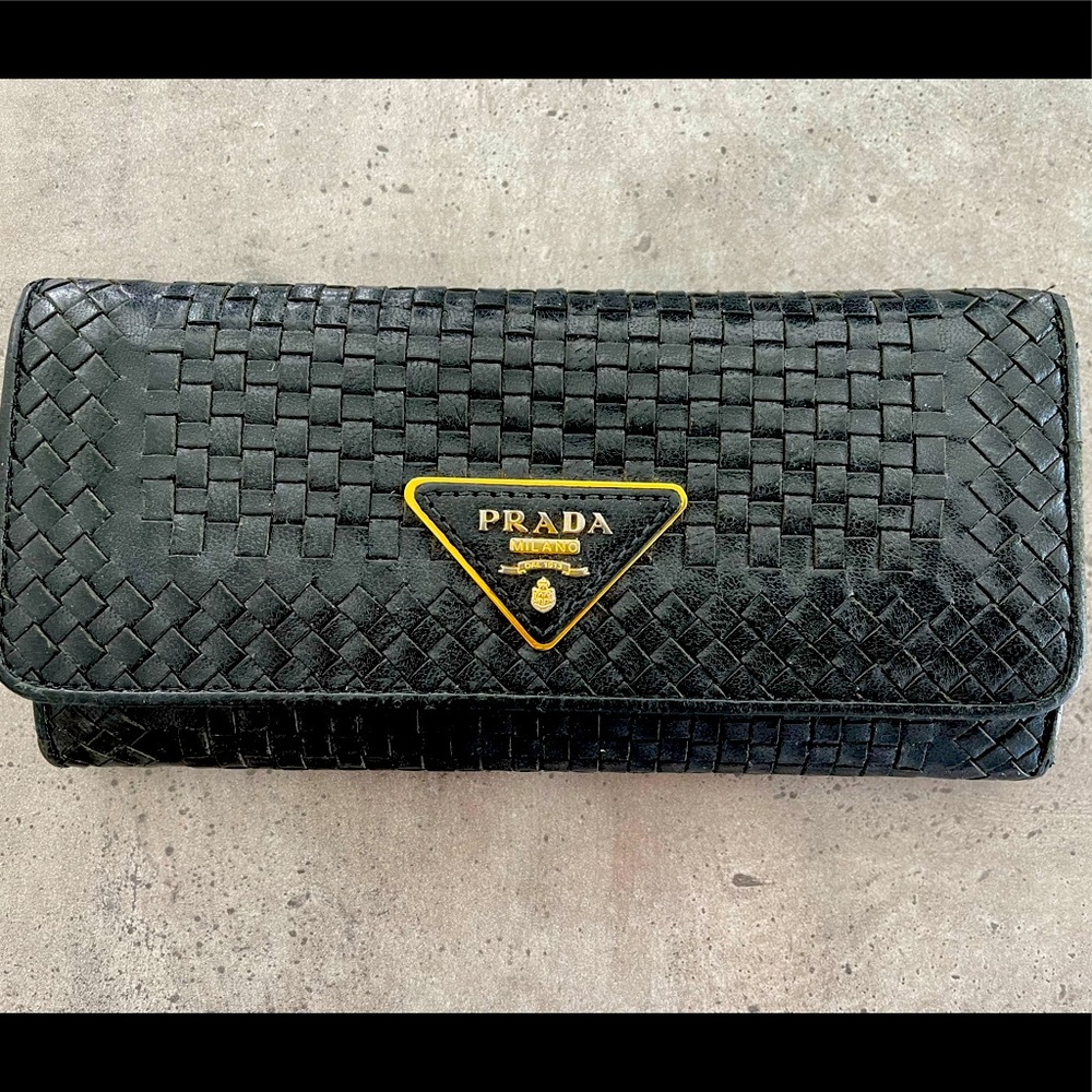 Prada quilted leather wallet